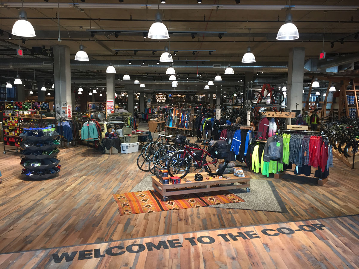 The Washington Coliseum now houses a 51,000 square foot REI flagship store with 124 full and part-time employees known as "inspired guides." (WTOP/Michelle Basch)