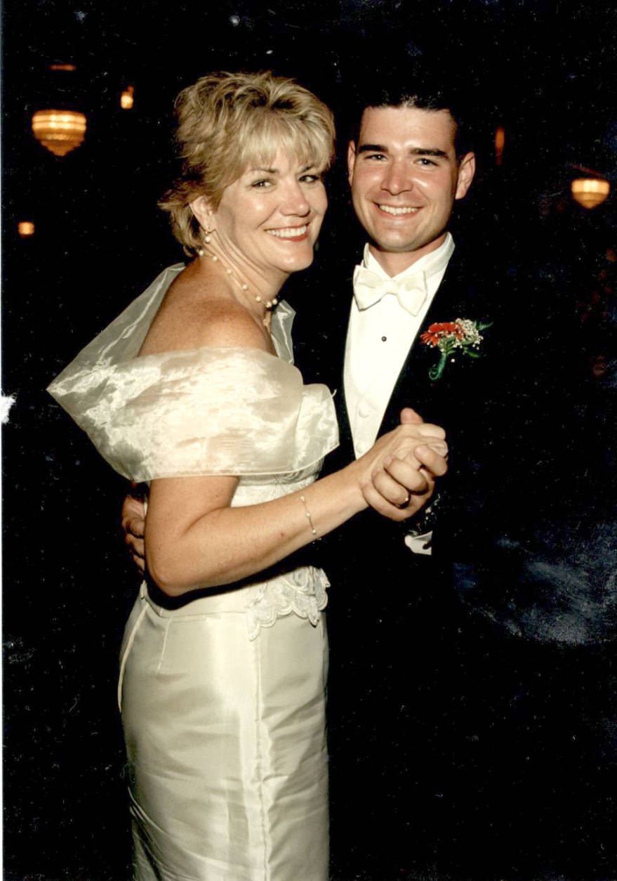 This is the last photo of Roxanne Kaylor and her son, Jeff, at his wedding in the summer of 2002. Shortly after, he was deployed to the Middle East. “I was almost scared for him. Because I did not know what was coming down the pipeline,” she said. (Courtesy Roxanne Kaylor) 