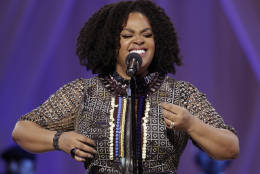 Jill Scott performs at a BET event on the South Lawn of the White House, in Washington, Friday, Oct. 21, 2016. (AP Photo/Carolyn Kaster)