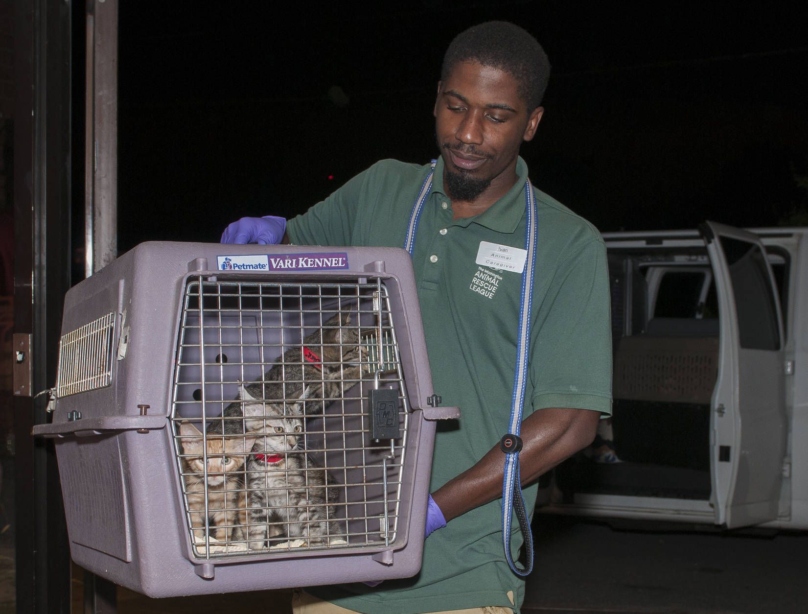 ASPCA transported eight dogs and about 10 kittens to the Washington Humane Society-Washington Animal Rescue League from a shelter in a Beaufort County, South Carolina as Hurricane Matthew barrels toward the region. (Courtesy WHS-WARL)