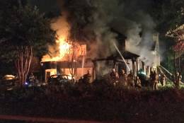 A fire caused about $1.5 million in damages to a house and cars in Bethesda Sunday night. (Montgomery County Fire and Rescue/Pete Piringer)