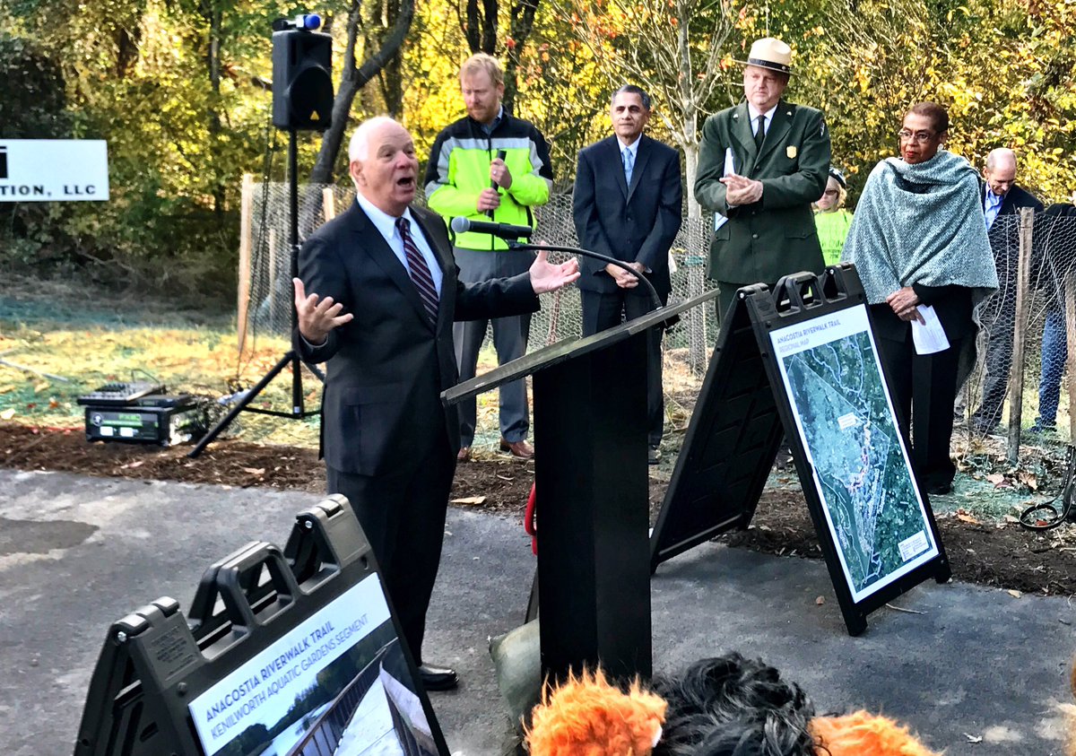 Photo of Ben Cardin at new trail segment in DC.