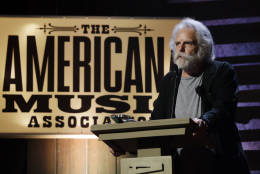 Bob Weir accepts the lifetime achievement award for performance at the Americana Music Association Honors &amp; Awards Show Wednesday, Sept. 21, 2016, in Nashville, Tenn. (AP Photo/Mark Zaleski)