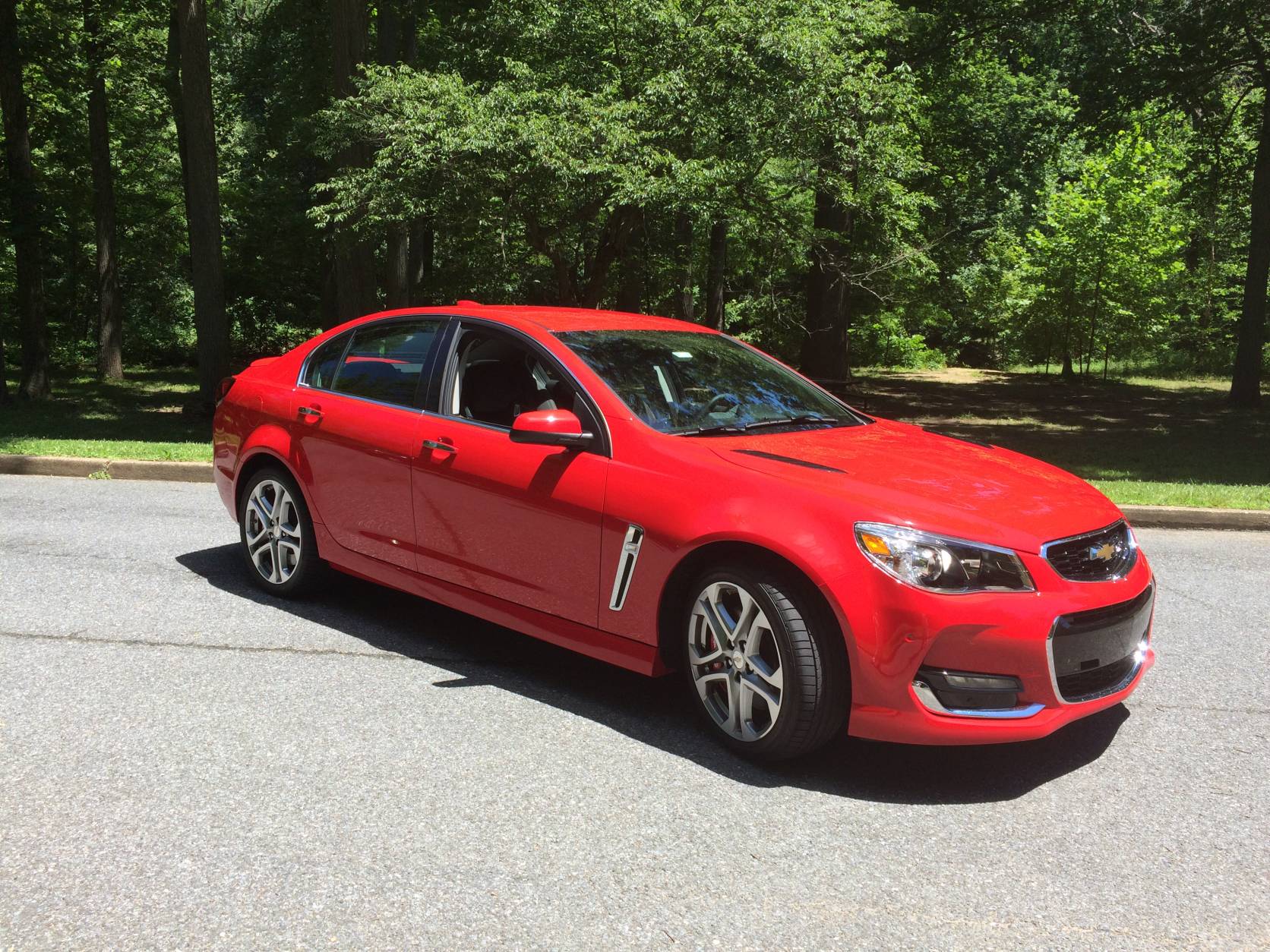 The Chevrolet SS sedan, a fun to drive sedan, does a good job as a family car and doubles as a track car on the weekends. (WTOP/Mike Parris)