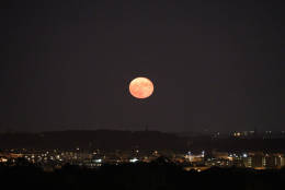 The supermoon as seen from Alban Towers in NW DC. (Courtesy Mark Story) 