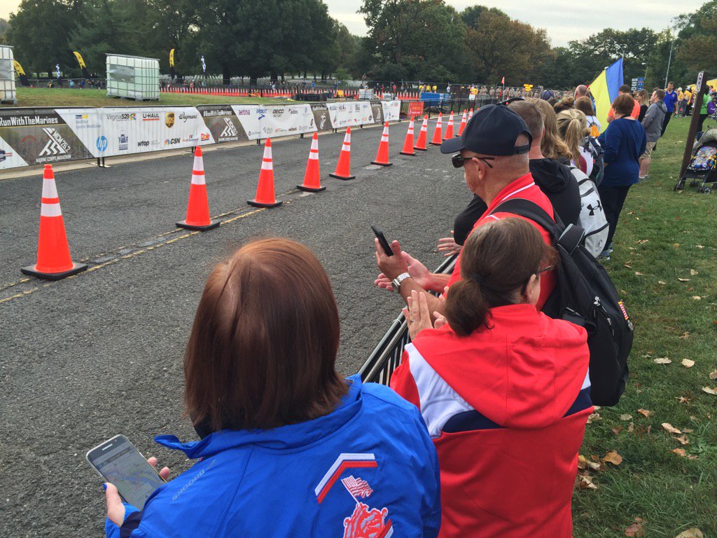 Spectators awaiting race finish. (WTOP/Dennis Foley)