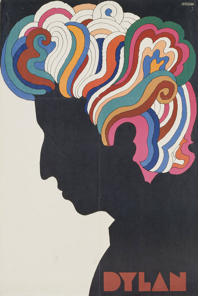 A 1966 poster by Milton Glaser is the other Bob Dylan item at the National Portrait Gallery. (National Portrait Gallery, Smithsonian Institution. © Milton Glaser)