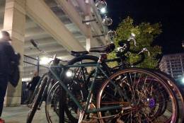 With Metro not extending hours during Game 5, some baseball fans are using bicycles to get around. (WTOP/Megan Cloherty)