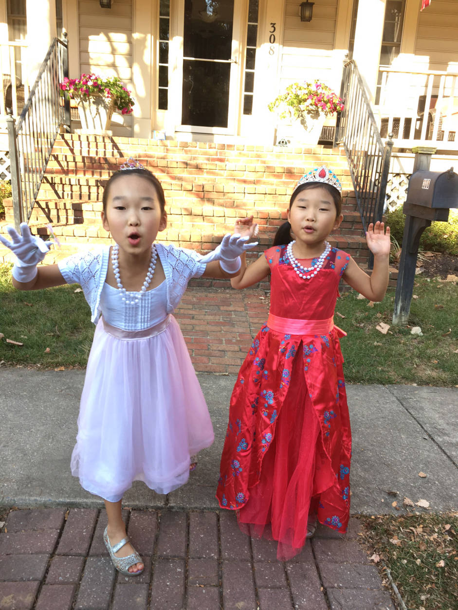 These princesses are not so scary, but they're ready for Trick or Treating! From Suann Lee  at WTOP