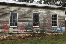 The Old Ashburn Schoolhouse in Loudoun County, Virginia was found vandalized in September. The Loudoun School for the Gifted was in the process of restoring the one-room schoolhouse, according to the school's principal and founder Deep Sran. (Photo Courtesy Deep Sran)