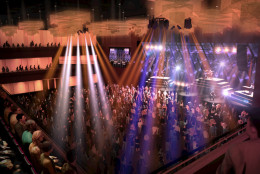 This artists rendering shows the 3,000-seat theater venue inside the casino and resort. The venue can be reconfigured for fights, concerts or other special events. (Courtesy MGM National Harbor)