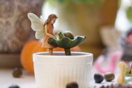 Eloie's indoor fairy garden with keepsakes from her grandmother. (WTOP/Kate Ryan)
