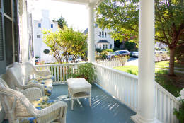 Aida's Victoriana Inn has rocking chairs on the front porch and a small beach with Adirondack chairs and a fire pit.
(Courtesy Chesapeake Pro Photo)