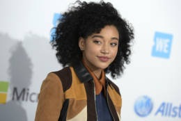 Amandla Stenberg arrives at WE Day California at the Forum on Thursday, April 7, 2016, in Inglewood, Calif. (Photo by Richard Shotwell/Invision/AP)