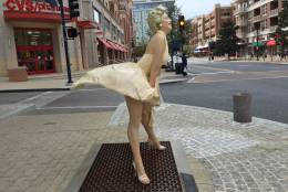 “Forever Marilyn” is among life-sized statues now on display on the streets of National Harbor. (WTOP/Kristi King)