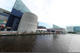 This screengrab shows one of the views of Baltimore's Inner Harbor in a new virtual tour of the waterway. The Chesapeake Conservancy teamed up again with Richmond-based Terrain360 to creat the tour. (Courtesy Chesapeake Conservancy and Terrain360)