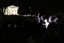 Protesters outside the White House early Wednesday morning. (WTOP/Michelle Basch)