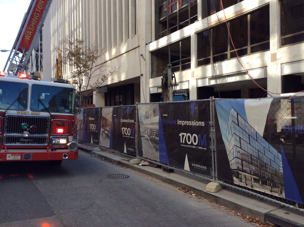A fire at 17th and M streets Northwest snarled traffic in the area Tuesday. (Courtesy DC Fire and EMS)
