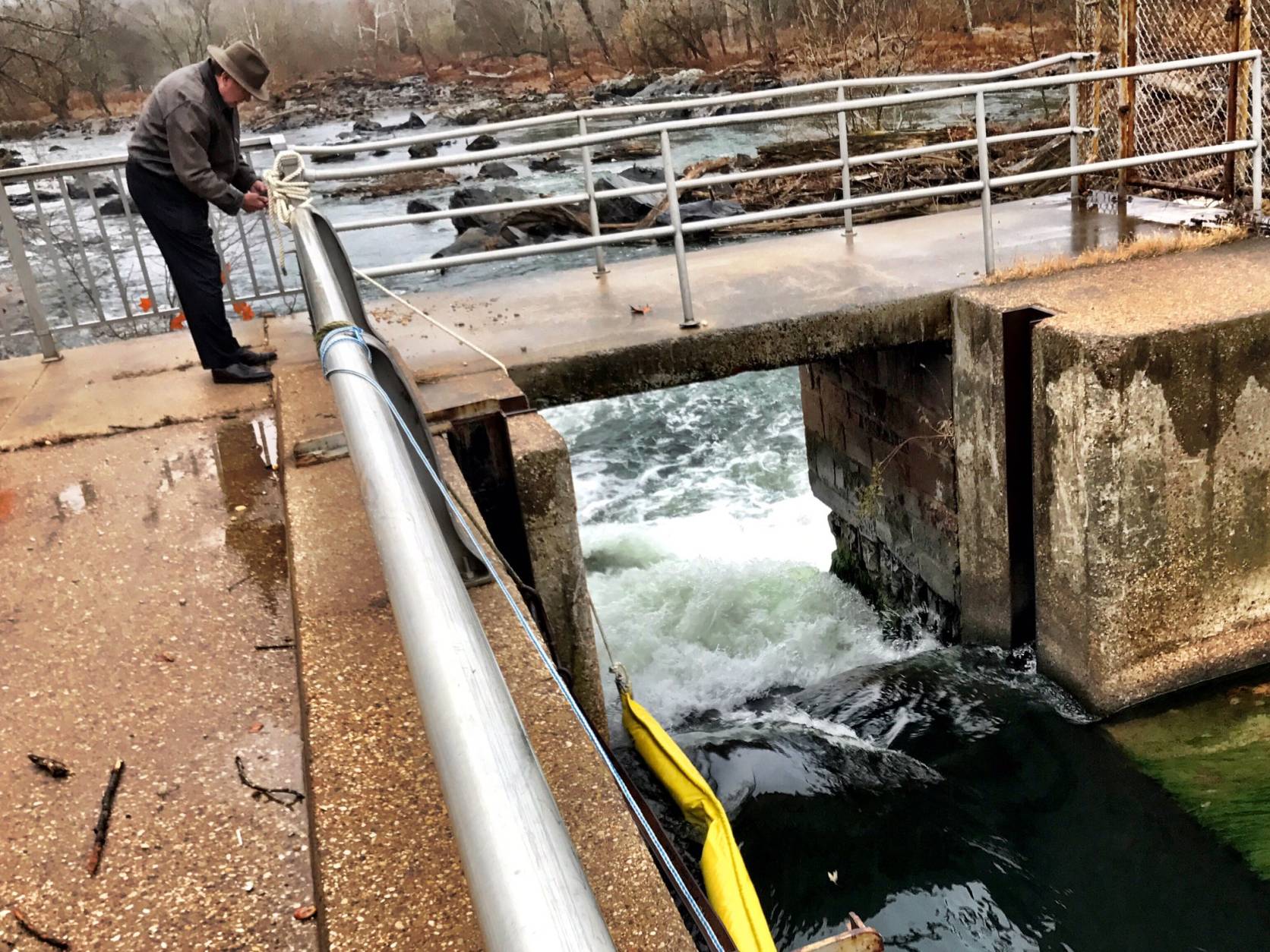 Tom Jacobus, general manager of the Washington Aqueduct, says customers won't notice the steps that have been taken. There's enough water in the system to weather a smallish sheen. (WTOP/Neal Augenstein)
