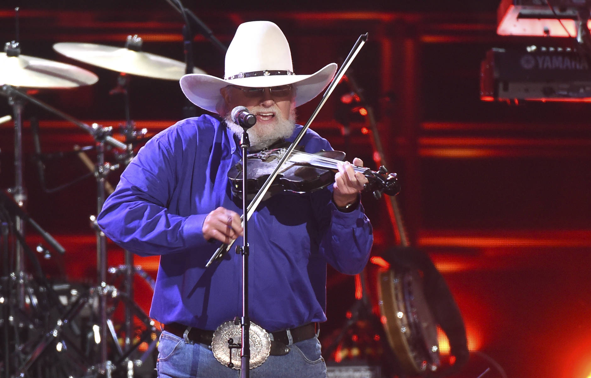 Charlie Daniels performs " The Devil Went Down To Georgia" at the 50th annual CMA Awards at the Bridgestone Arena on Wednesday, Nov. 2, 2016, in Nashville, Tenn. (Photo by Charles Sykes/Invision/AP)