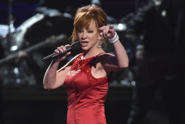 Reba McEntire performs "Fancy" at the 50th annual CMA Awards at the Bridgestone Arena on Wednesday, Nov. 2, 2016, in Nashville, Tenn. (Photo by Charles Sykes/Invision/AP)
