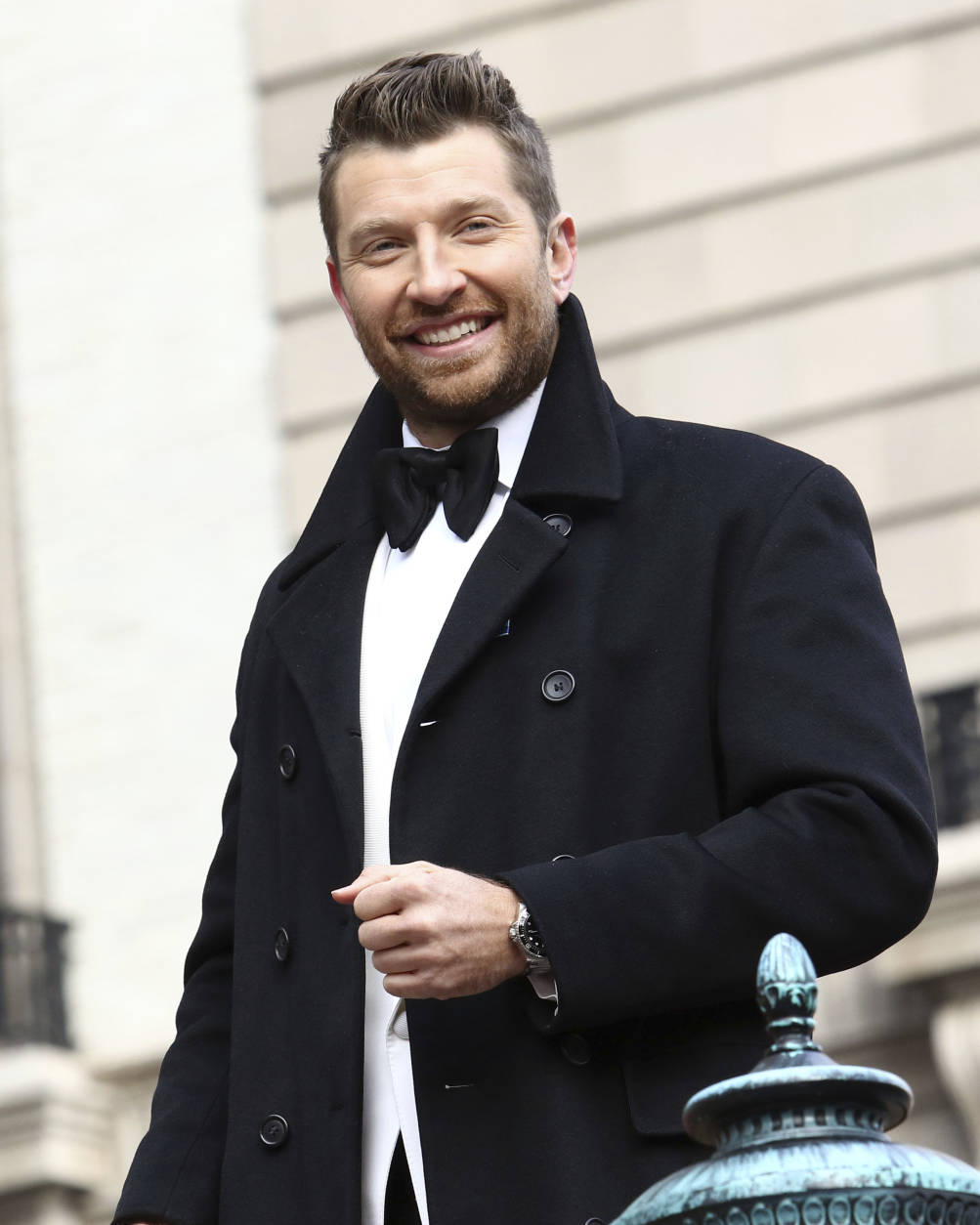 Brett Eldredge participates in the 90th Annual Macy's Thanksgiving Day Parade on Thursday, Nov. 24, 2016, in New York. (Photo by Greg Allen/Invision/AP)