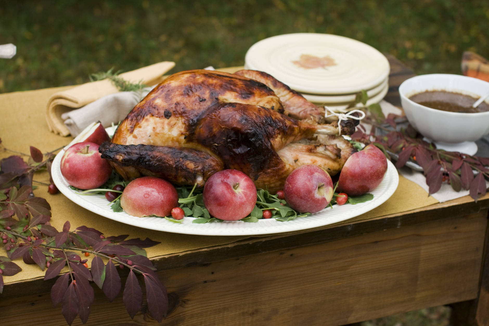 In this image taken on Oct. 8, 2012, cider brined turkey and sage gravy are shown in Concord, N.H. (AP Photo/Matthew Mead)