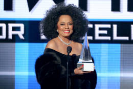 Diana Ross presents the Dick Clark award for excellence at the 42nd annual American Music Awards at Nokia Theatre L.A. Live on Sunday, Nov. 23, 2014, in Los Angeles. (Photo by Matt Sayles/Invision/AP)