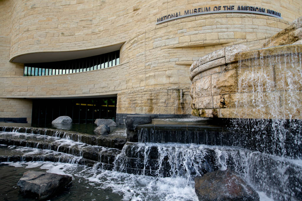 The National Museum of the American Indian building, Wednesday, Aug. 19, 2015, in Washington. (AP Photo/Andrew Harnik)