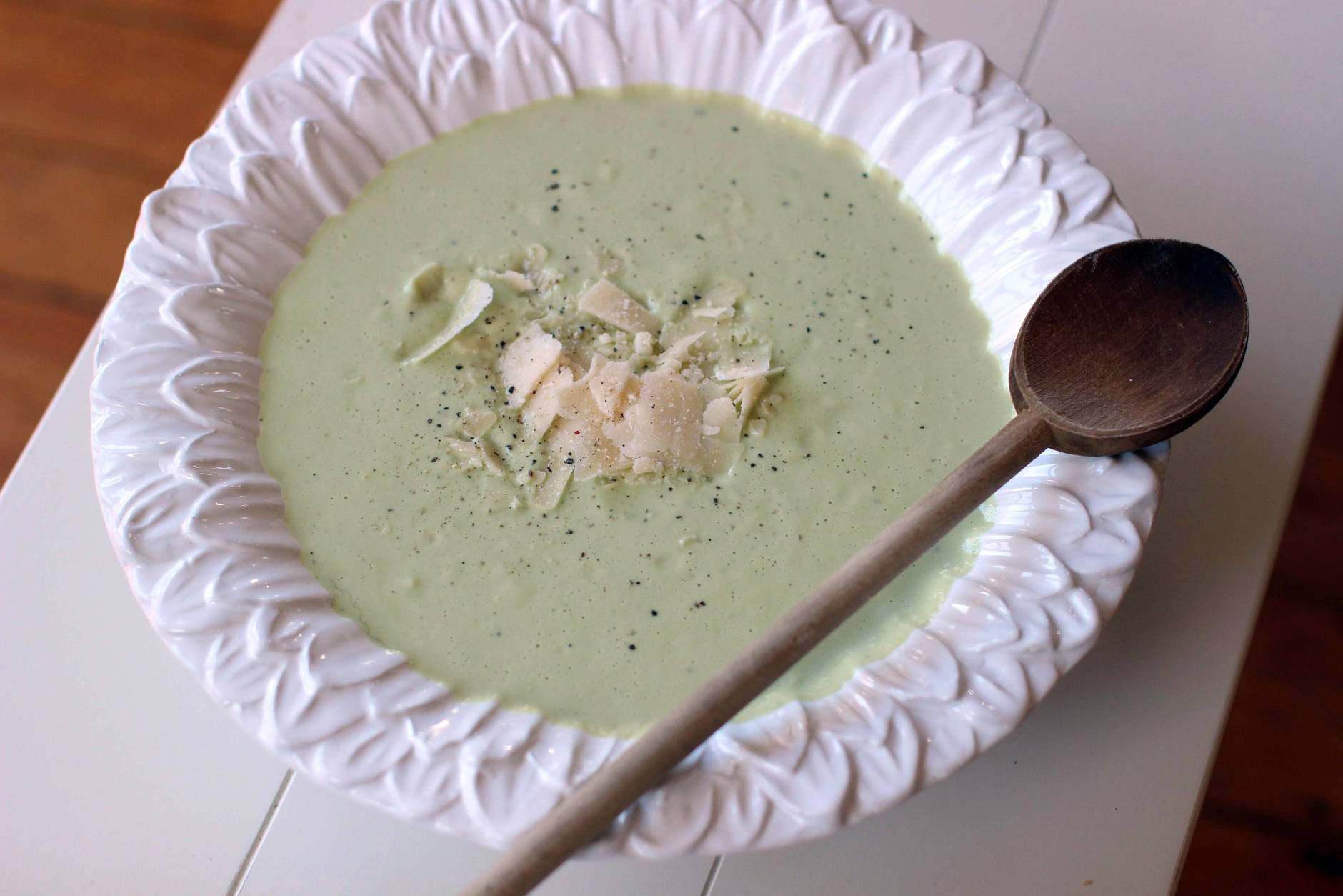 This Nov. 2, 2015, photo, shows broccoli soup in Concord, N.H. (AP Photo/Matthew Mead)