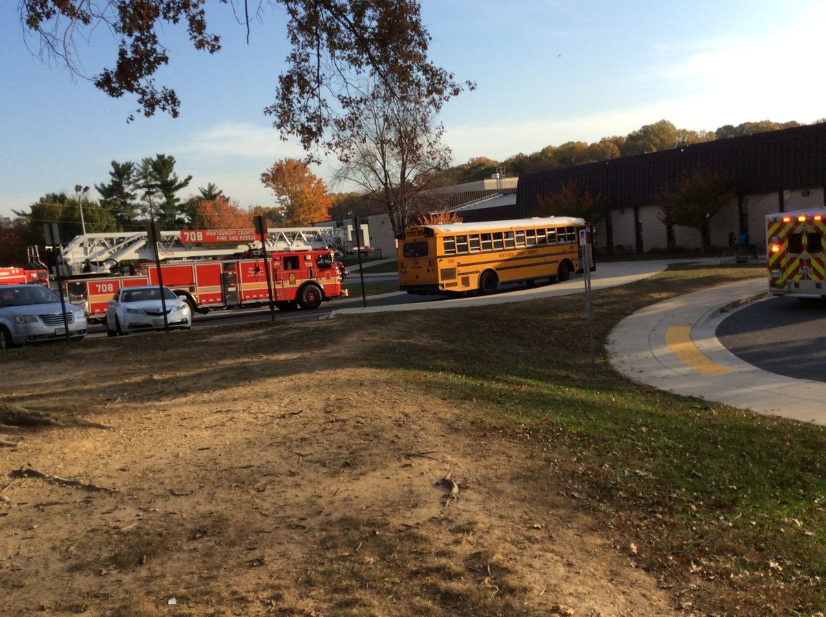 Someone used a pepper spray-like substance on a bus in the parking lot of Watkins Miss Elementary School in Montgomery Village around 4 p.m. (Courtesy Pete Piringer)