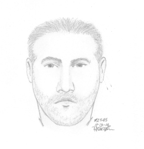 The Fairfax County police have released this sketch of the man they say showed an adult pornographic video to two girls on Sunday in the Falls Church area. (Courtesy Fairfax County Police Department)