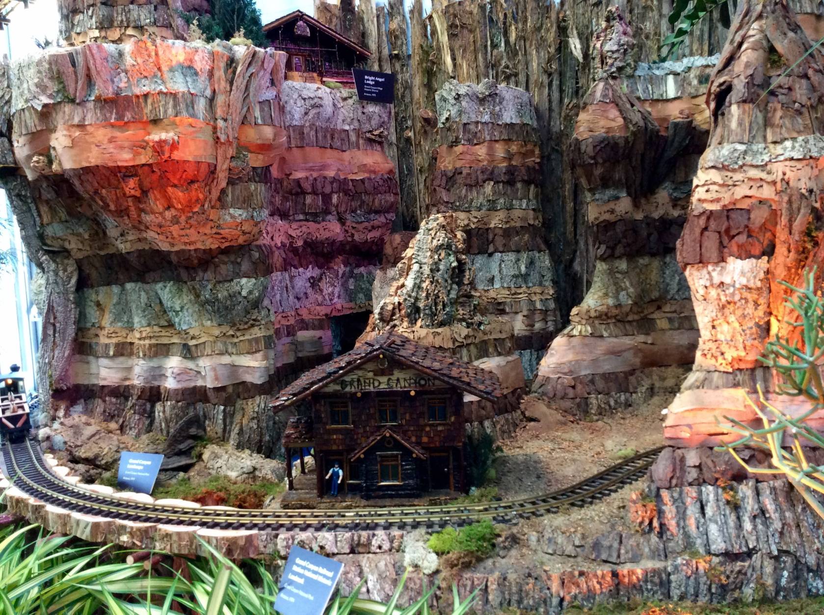 This model of the Grand Canyon was created from plants and other natural materials. (WTOP/Megan Cloherty)
