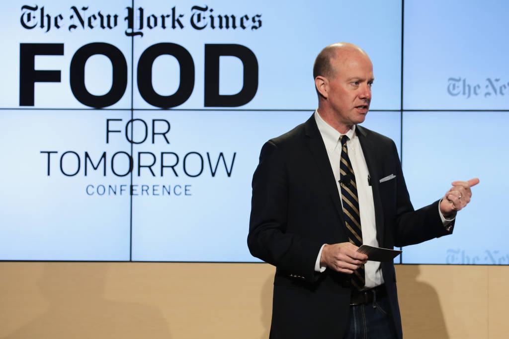 Sam Sifton, Food editor, The New York Times speaks onstage at The New York Times Food For Tomorrow Conference 2015 at Stone Barns Center for Food & Agriculture on October 21, 2015 in Pocantico Hills City.  (Photo by Neilson Barnard/Getty Images for the New York Times)