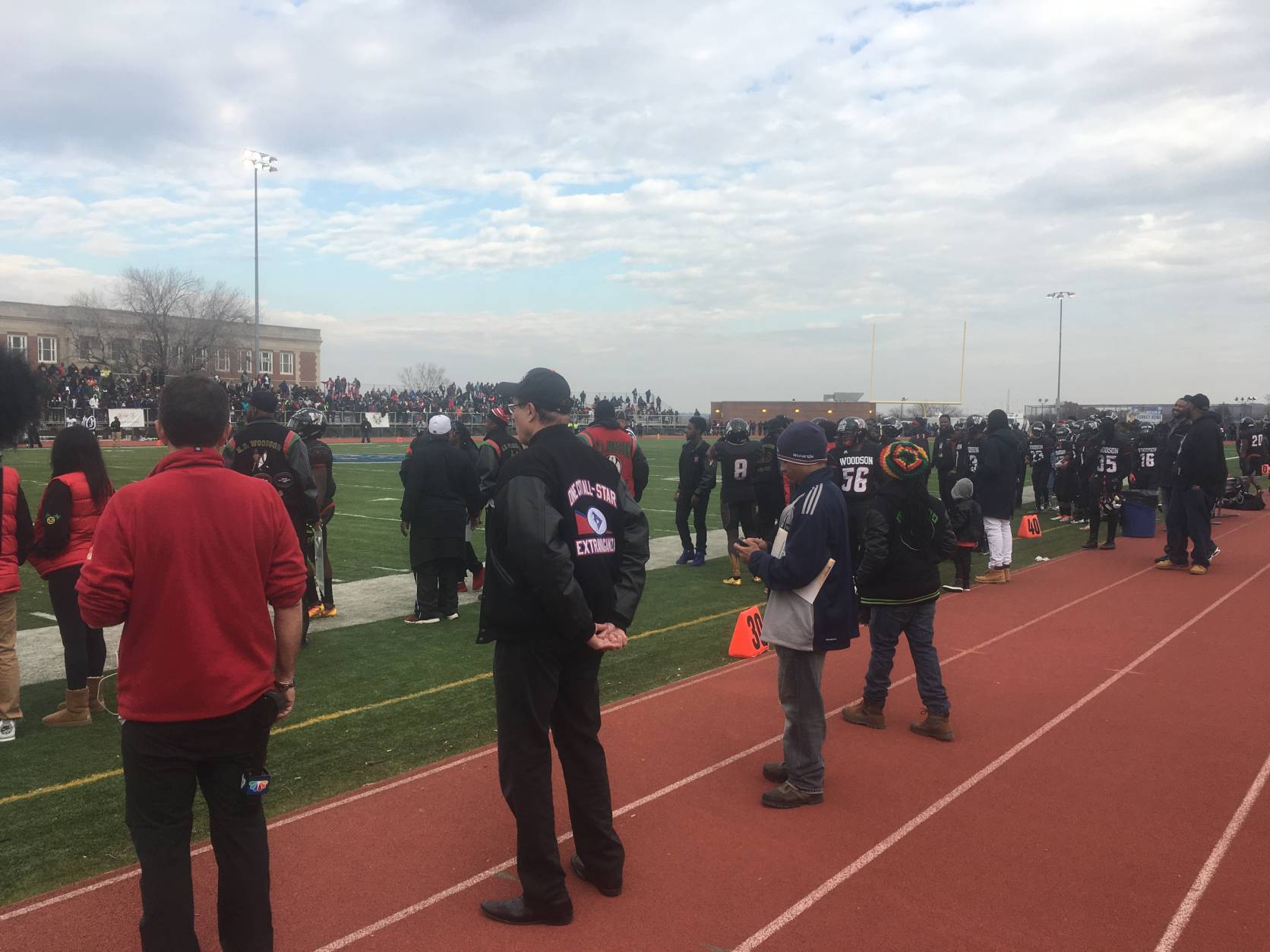 The Turkey Bowl isn’t only about the football game. For many, it’s a place for current and past D.C. schools students to come together. This is a scene from the Turkey Bowl on Nov. 24, 2016. (WTOP/Mike Murillo)