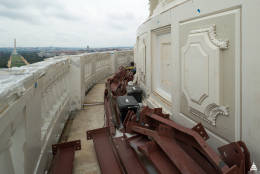 The outside of the Capitol Dome is show before the final painting stages. (Architect of the Capitol)