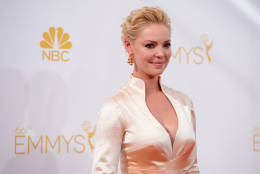 Katherine Heigl arrives at the 66th Annual Primetime Emmy Awards at the Nokia Theatre L.A. Live on Monday, Aug. 25, 2014, in Los Angeles. (Photo by Jordan Strauss/Invision/AP)