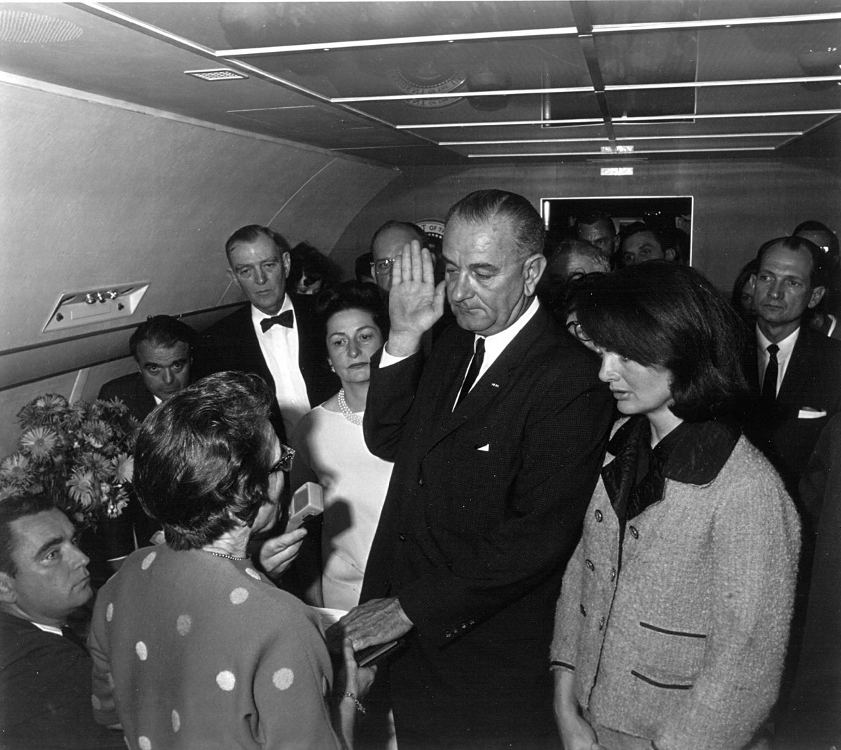  Lyndon B. Johnson takes the oath of office as President of the United States, after the assassination of President John F. Kennedy November 22, 1963. (Photo by National Archive/Newsmakers)