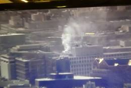 Smoke is seen in D.C. from an NBC helicopter shot. (Courtesy NBC Washington)