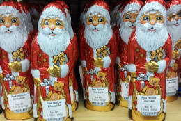Hollow chocolate Santas