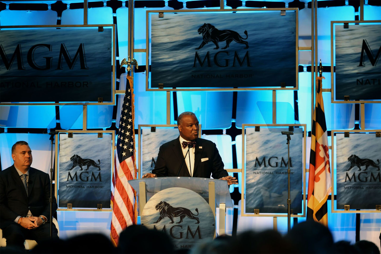 Prince George's County Executive Rushern Baker speaks at the grand opening ceremony for the MGM National Harbor Dec. 8. (Courtesy Shannon Finney, www.shannonfinneyphotography.com)