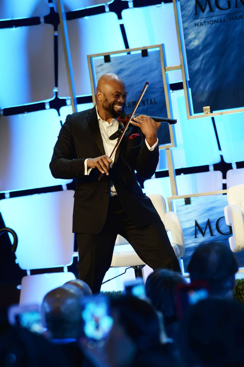 Violinist Ken Ford during a grand opening ceremony for the MGM National Harbor. (Courtesy Shannon Finney, www.shannonfinneyphotography.com)