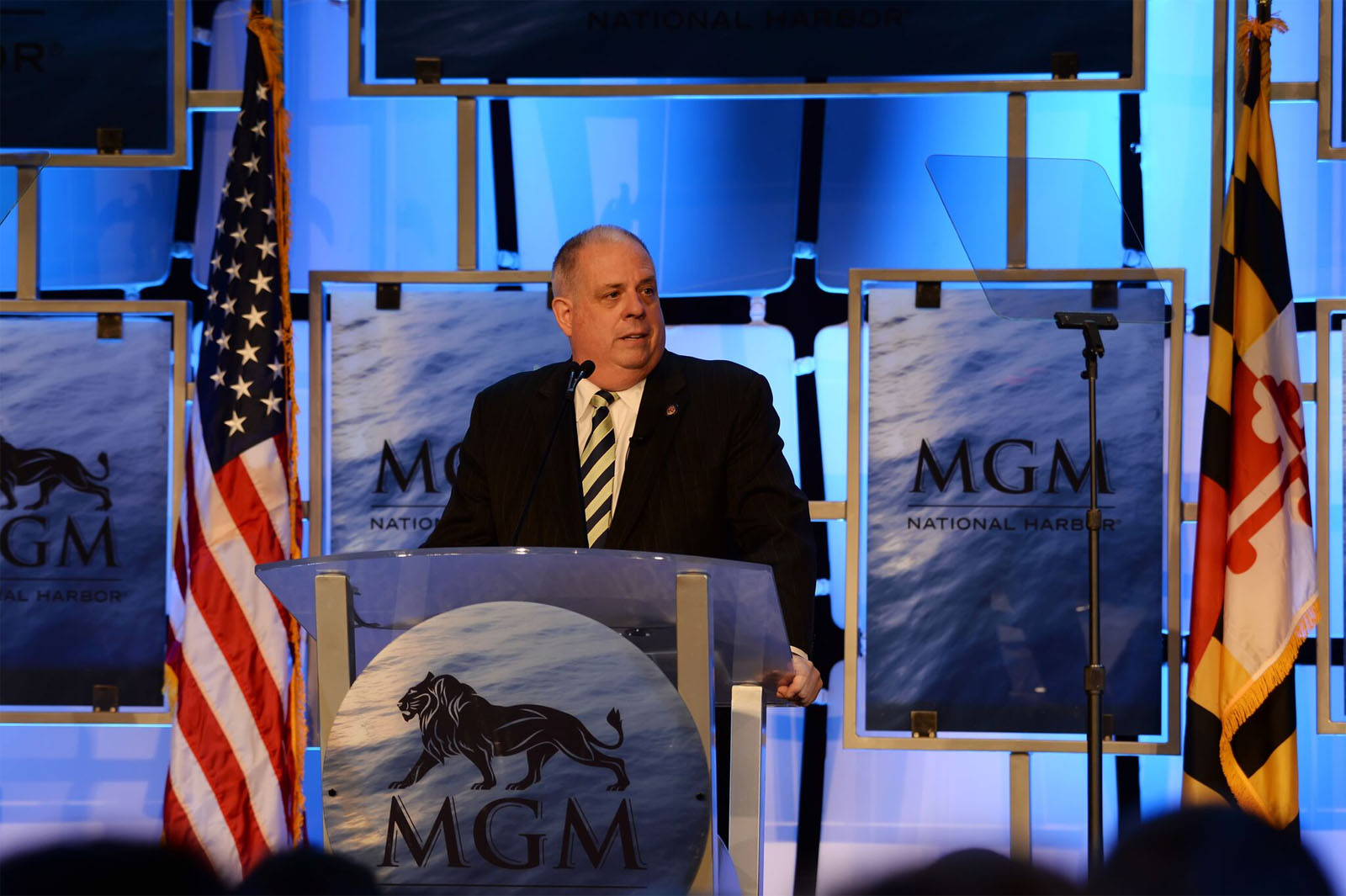 Maryland Gov. Larry Hogan speaks at the grand opening ceremony for the MGM National Harbor Dec. 8. 
(Courtesy Shannon Finney, www.shannonfinneyphotography.com