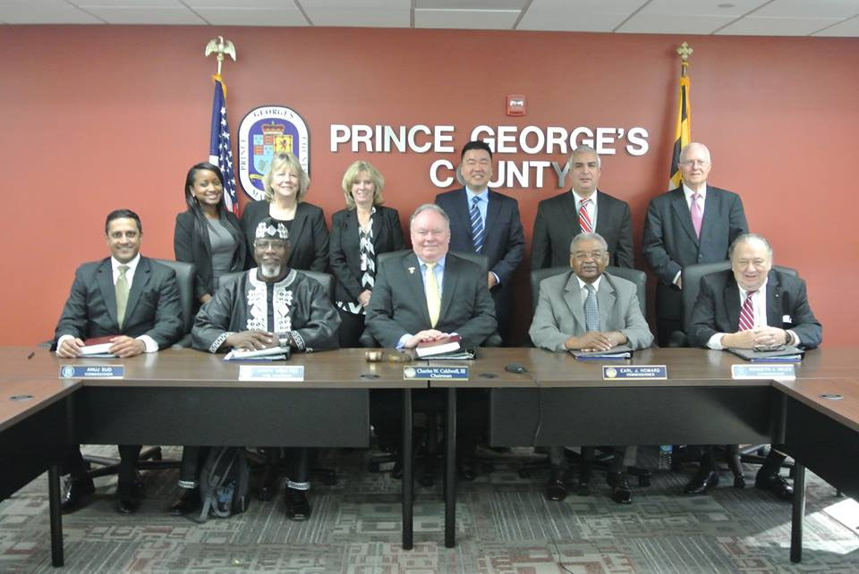 Charles Caldwell, center, is the chairman of the Prince George's County Board of License Commissioners. (Prince George's County)