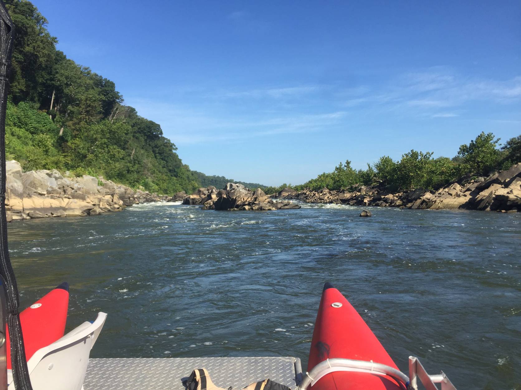 Looking upstream six miles east of Great Falls at the fall line near Fletcher's Cove. (Courtesy of Chesapeake Conservancy/Terrain360)