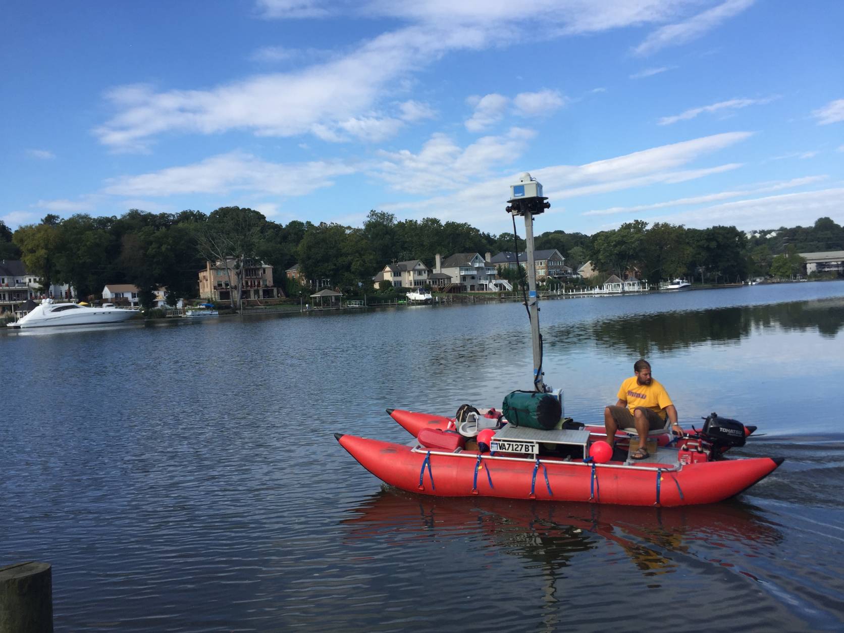Leaving the Occoquan Public Access Point to map the river to Colonial Beach. (Courtesy of Chesapeake Conservancy/Terrain360)