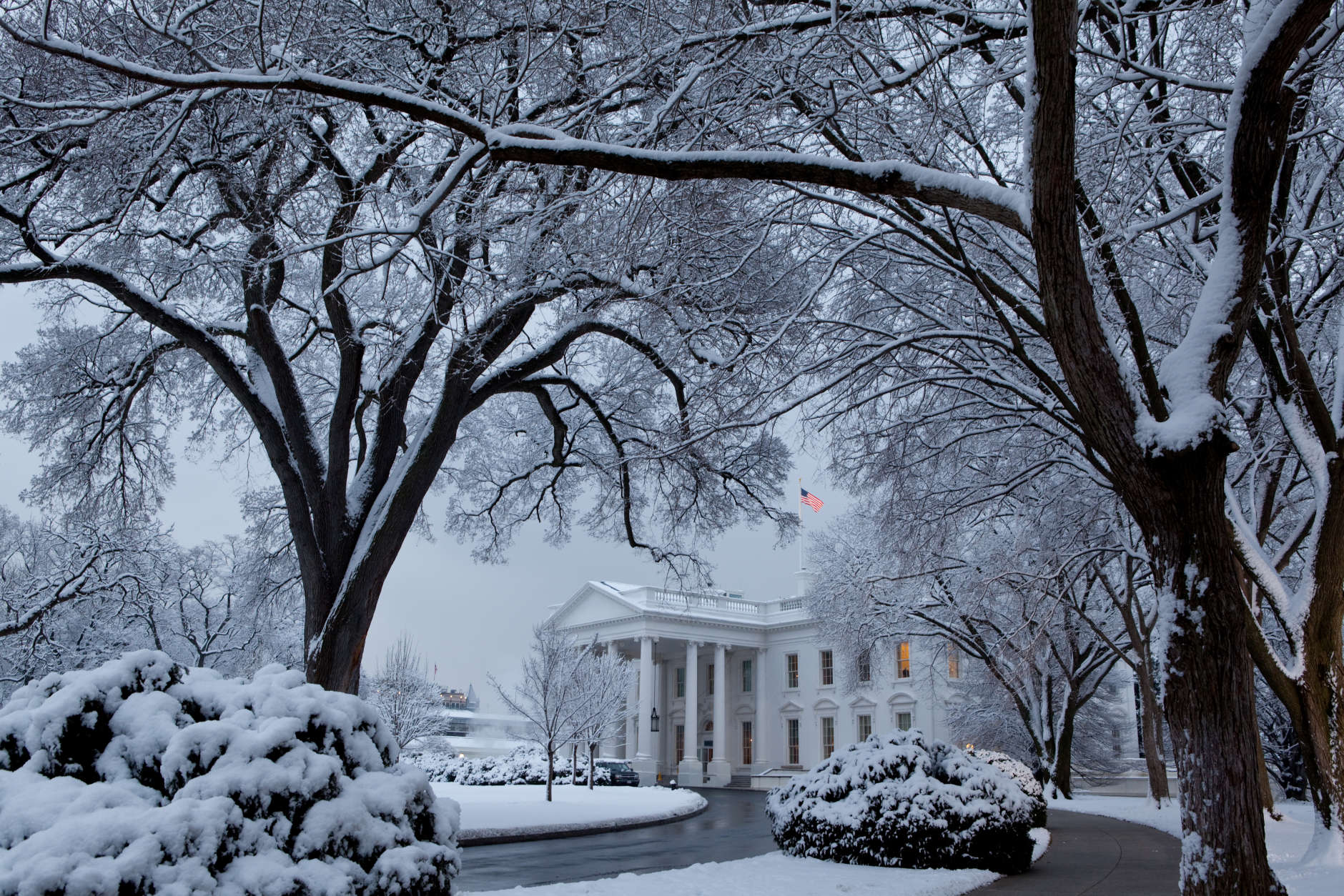 The White House blanketed in snow after a snowstorm on the morning of Feb. 3, 2010. (Official White House photo by Pete Souza)

This official White House photograph is being made available only for publication by news organizations and/or for personal use printing by the subject(s) of the photograph. The photograph may not be manipulated in any way and may not be used in commercial or political materials, advertisements, emails, products, promotions that in any way suggests approval or endorsement of the President, the First Family, or the White House.