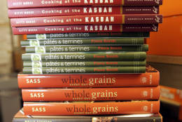 A stack of cookbooks is seen at the Le Creuset company store in a mall in Grove City, Pa., Friday, Sept. 5, 2008. Due to rising fuel and food costs, more people are cooking meals at home rather than eating out, a growing trend that has helped boost sales of cookbooks, according to recent surveys. (AP Photo/Keith Srakocic)
