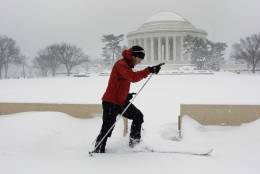 There won't be this much snow. But it's coming. (AP Photo/Alex Brandon)