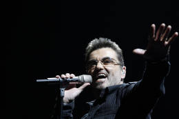FILE- In this June 25, 2008, file photo, singer George Michael performs during his "Live Global Tour" concert in Inglewood, Calif. Michael, who rocketed to stardom with WHAM! and went on to enjoy a long and celebrated solo career lined with controversies, has died, his publicist said Sunday, Dec. 25, 2016. He was 53. (AP Photo/Matt Sayles, File)